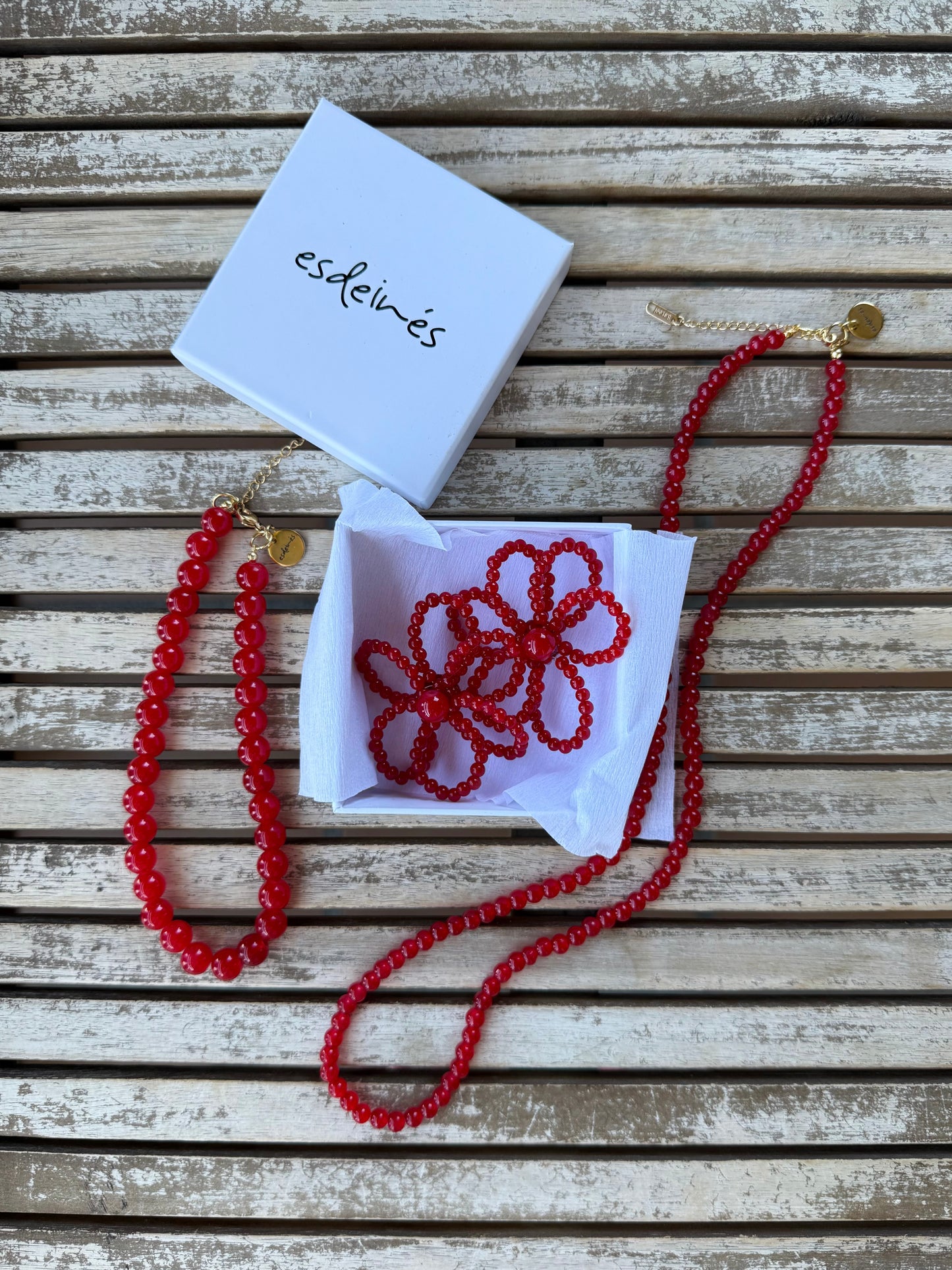 Pendientes Flor Rojo