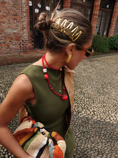 Collar Tomate porcelana y cristal soplado artesanal — detalle 2 | esdeinés