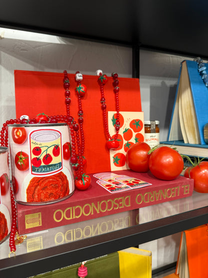 Collar Tomate porcelana y cristal soplado artesanal — detalle 4 | esdeinés