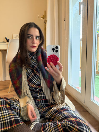 Caperuza mohair y seda azul edición limitada hecha a mano — detalle 3 | esdeinés