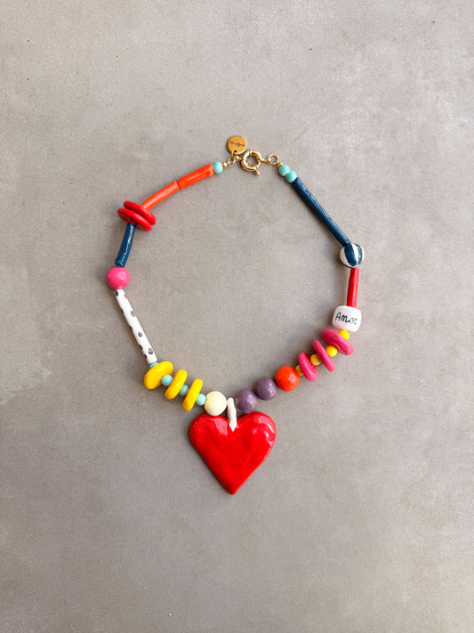 Collar Amor porcelana artesanal hecho a mano España | esdeinés