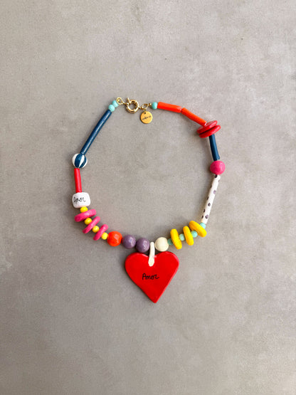 Collar Amor porcelana artesanal hecho a mano España | esdeinés