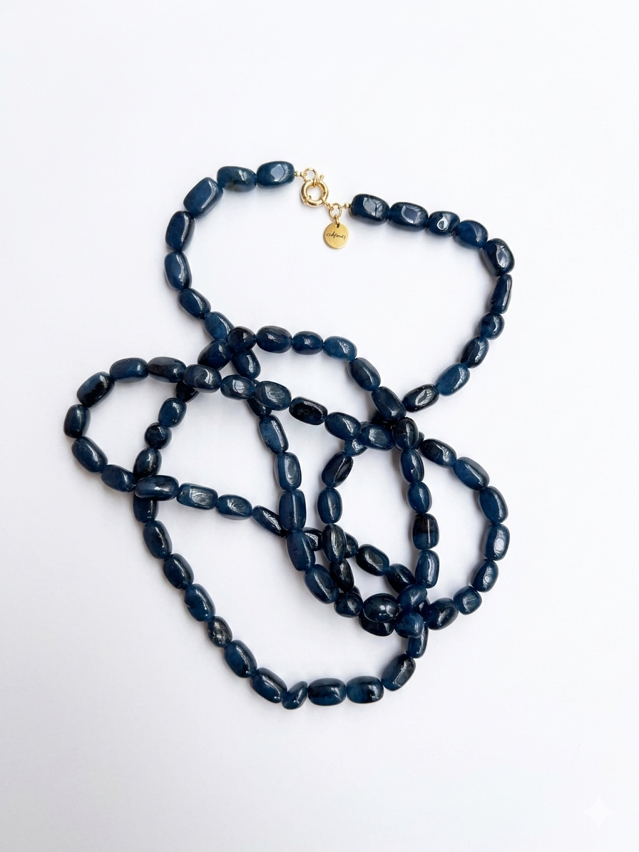 Collar Maxi Azul Añil detalle artesanal | esdeinés