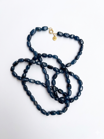 Collar Maxi Azul Añil detalle artesanal | esdeinés