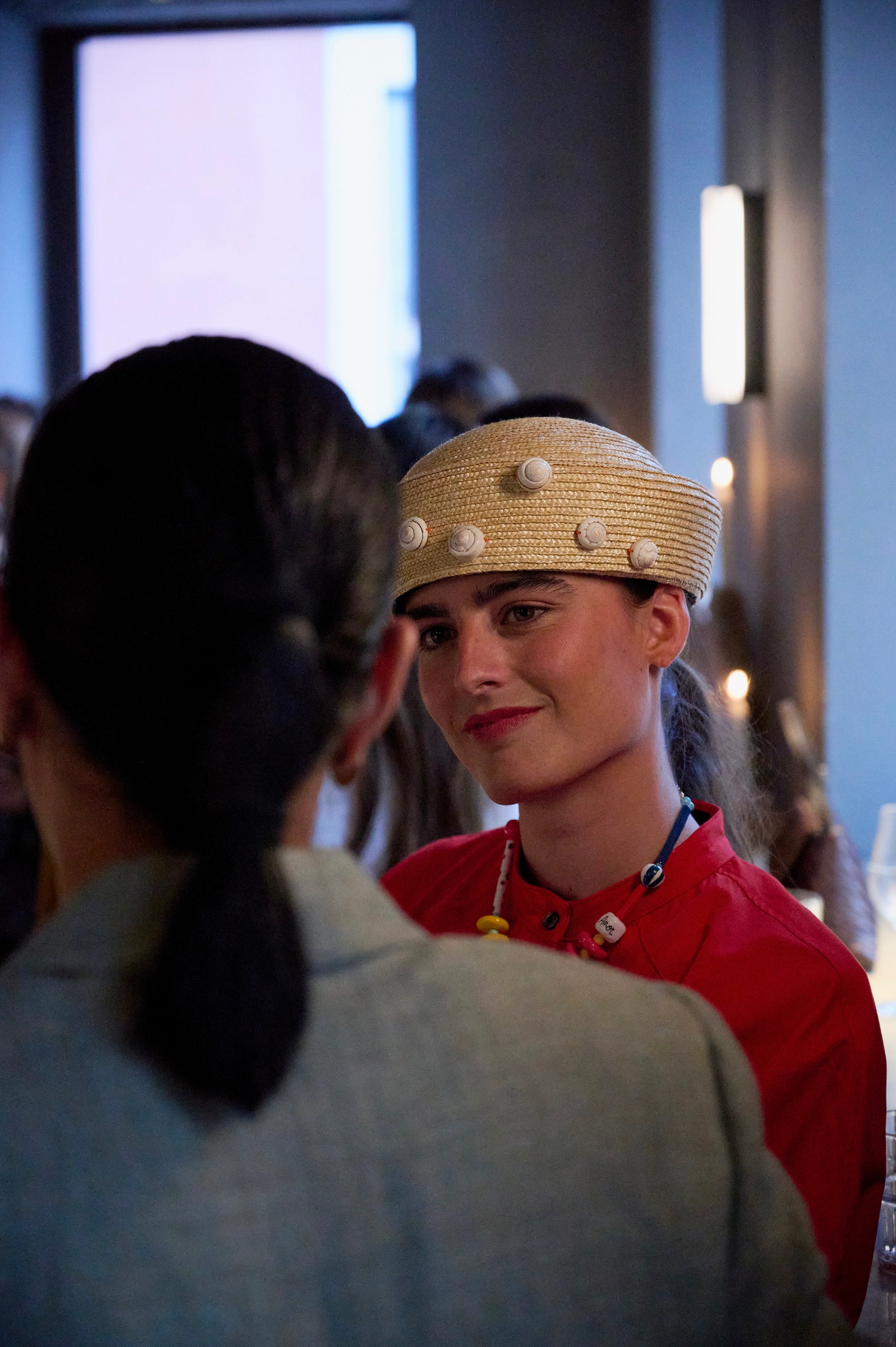 Casquete Palma Caracolas artesanal vista lateral hecho a mano | esdeinés
