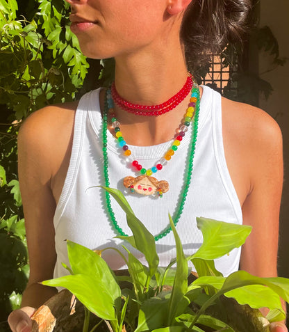 Collar Carita porcelana pintada a mano artesanal — detalle 4 | esdeinés