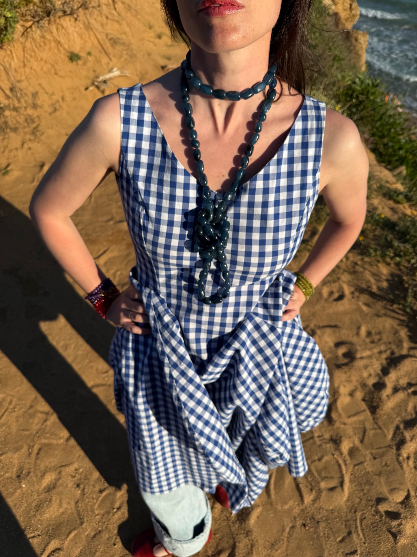Collar Maxi Azul Añil artesanal hecho a mano | esdeinés