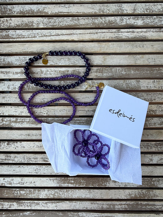 Pendientes Flor Morado