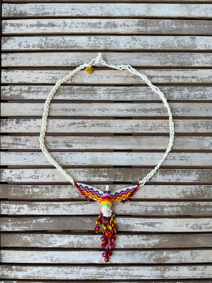 Collar Colibrí artesanal de cristal hecho a mano España — detalle 4 | esdeinés