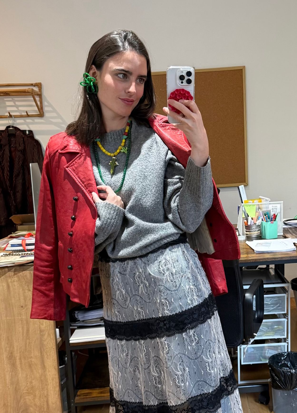 Pendientes Flor Verde