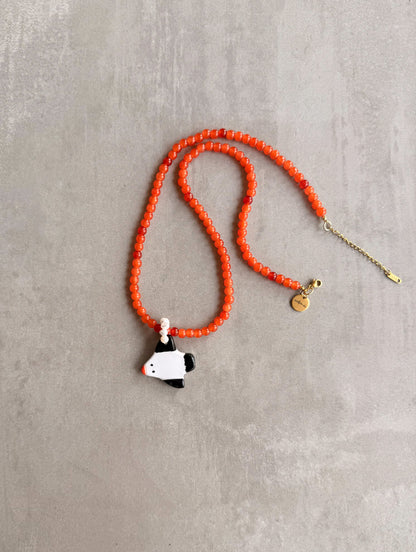 Charm gaviota colgado de un collar básico bañado en oro de 18k | esdeinés