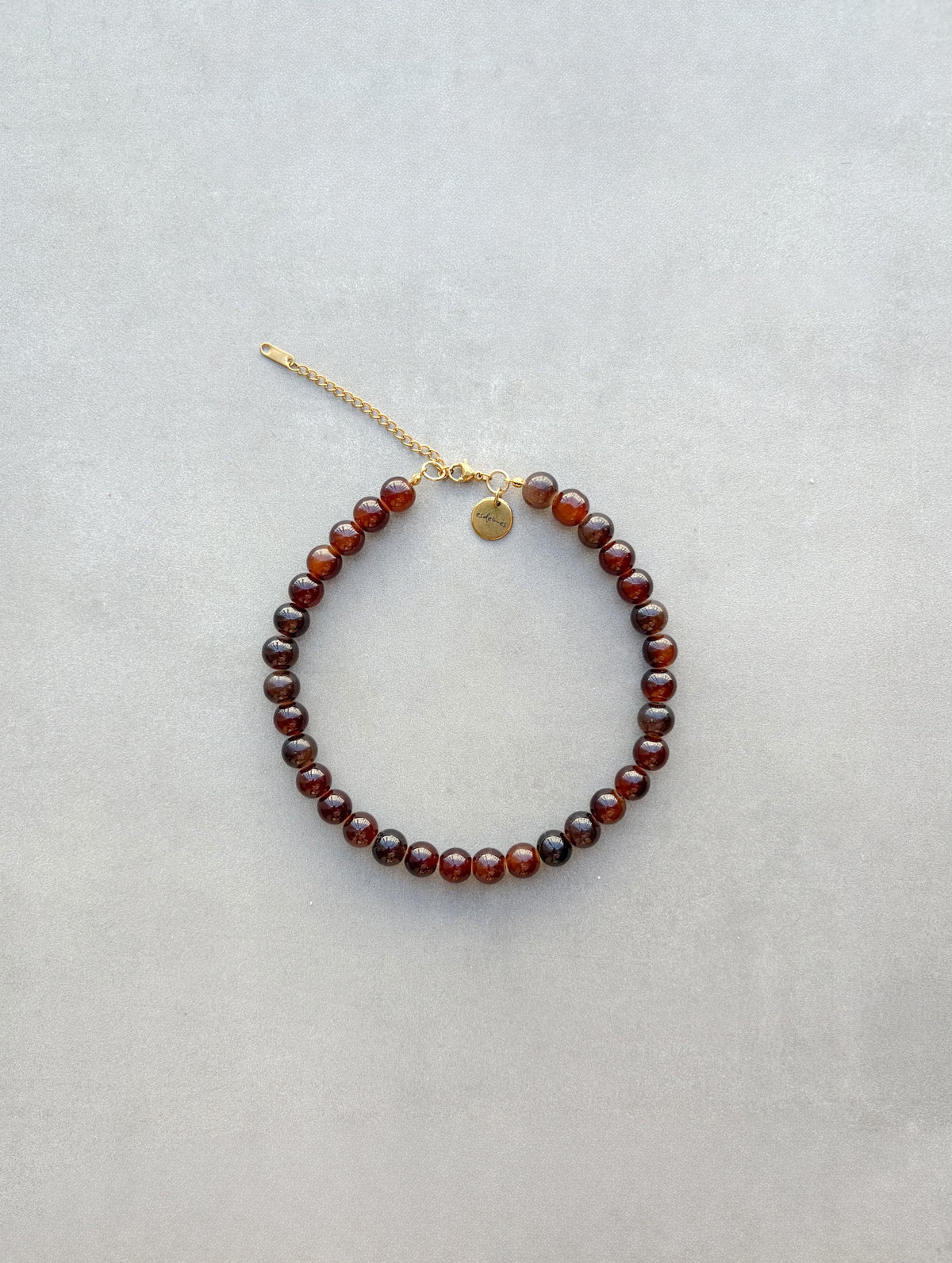 Collar Choker Básico de cristal marrón hecho a mano | esdeinés