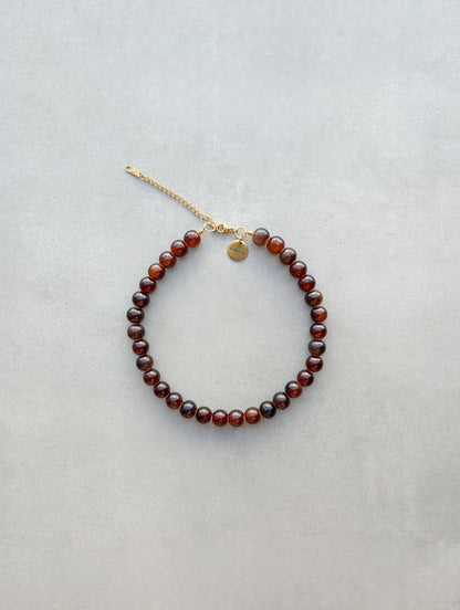 Collar Choker Básico de cristal marrón hecho a mano | esdeinés