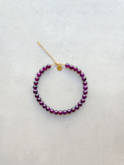 Collar Choker Básico de cristal morado hecho a mano | esdeinés