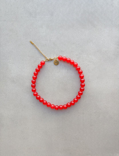 Collar Choker Básico de cristal rojo hecho a mano | esdeinés