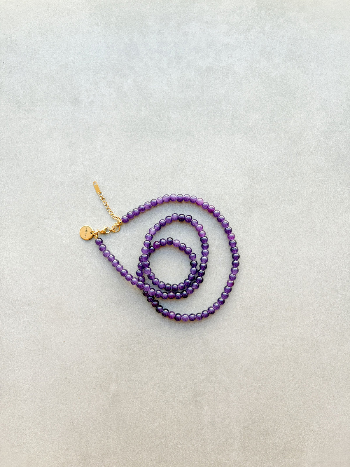 Collar Largo Básico de cristal morado, multiposición y hecho a mano | esdeinés