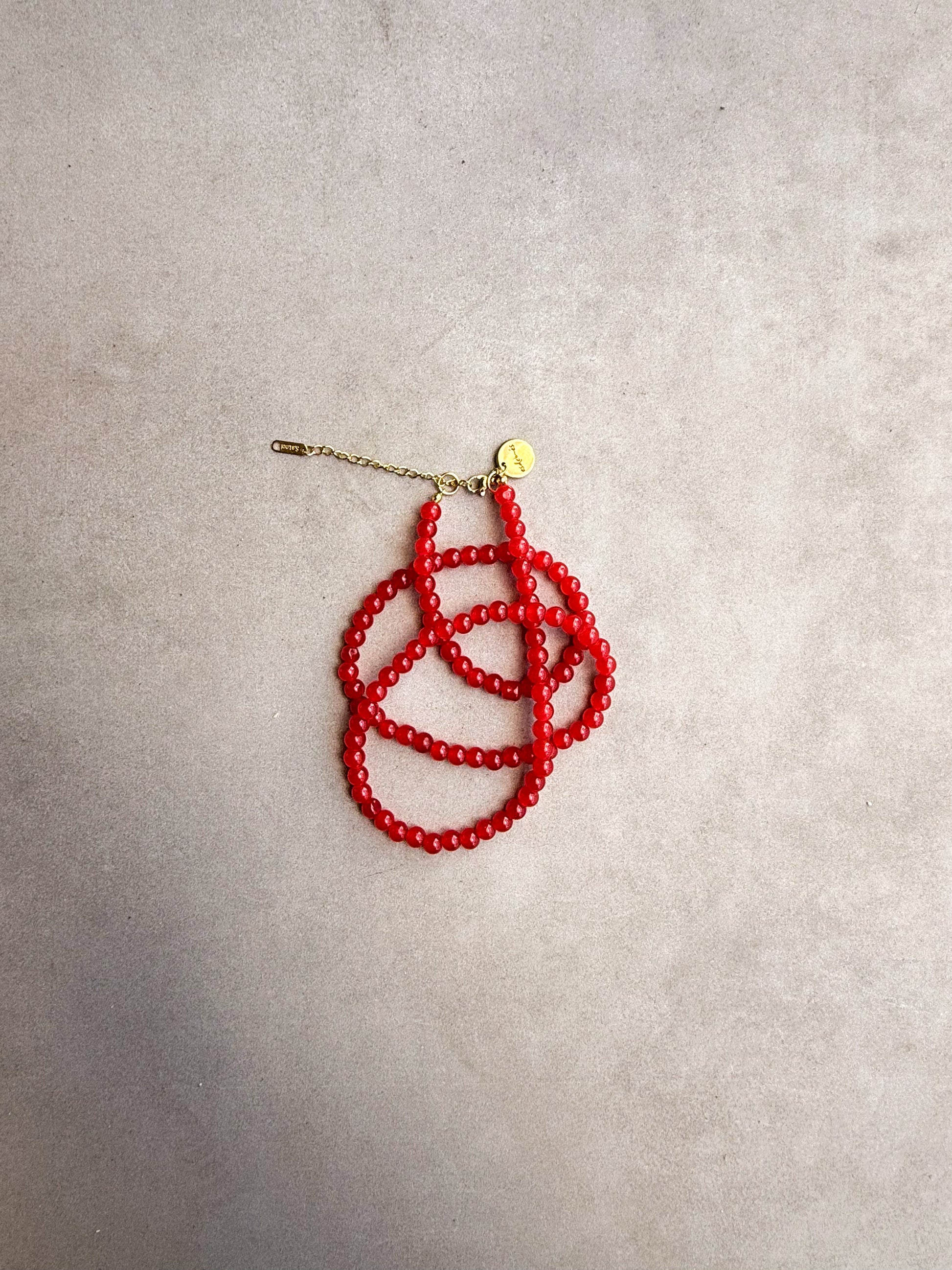 Collar largo de cristal rojo artesanal | esdeinés
