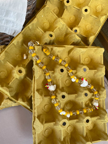 Collar Huevos de Corral cristal soplado artesanal | esdeinés