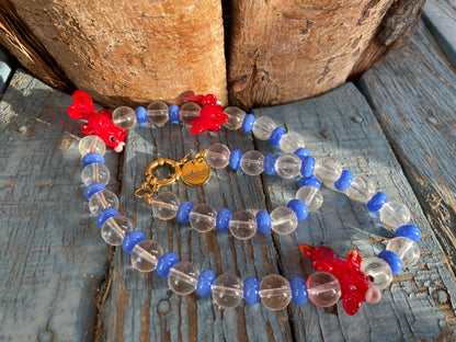 Collar Los Peces en el Río cristal soplado artesanal — detalle 5 | esdeinés