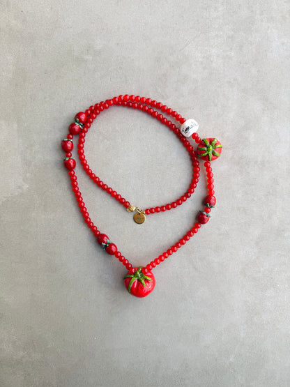 Collar Tomate porcelana y cristal soplado artesanal — vista alternativa | esdeinés