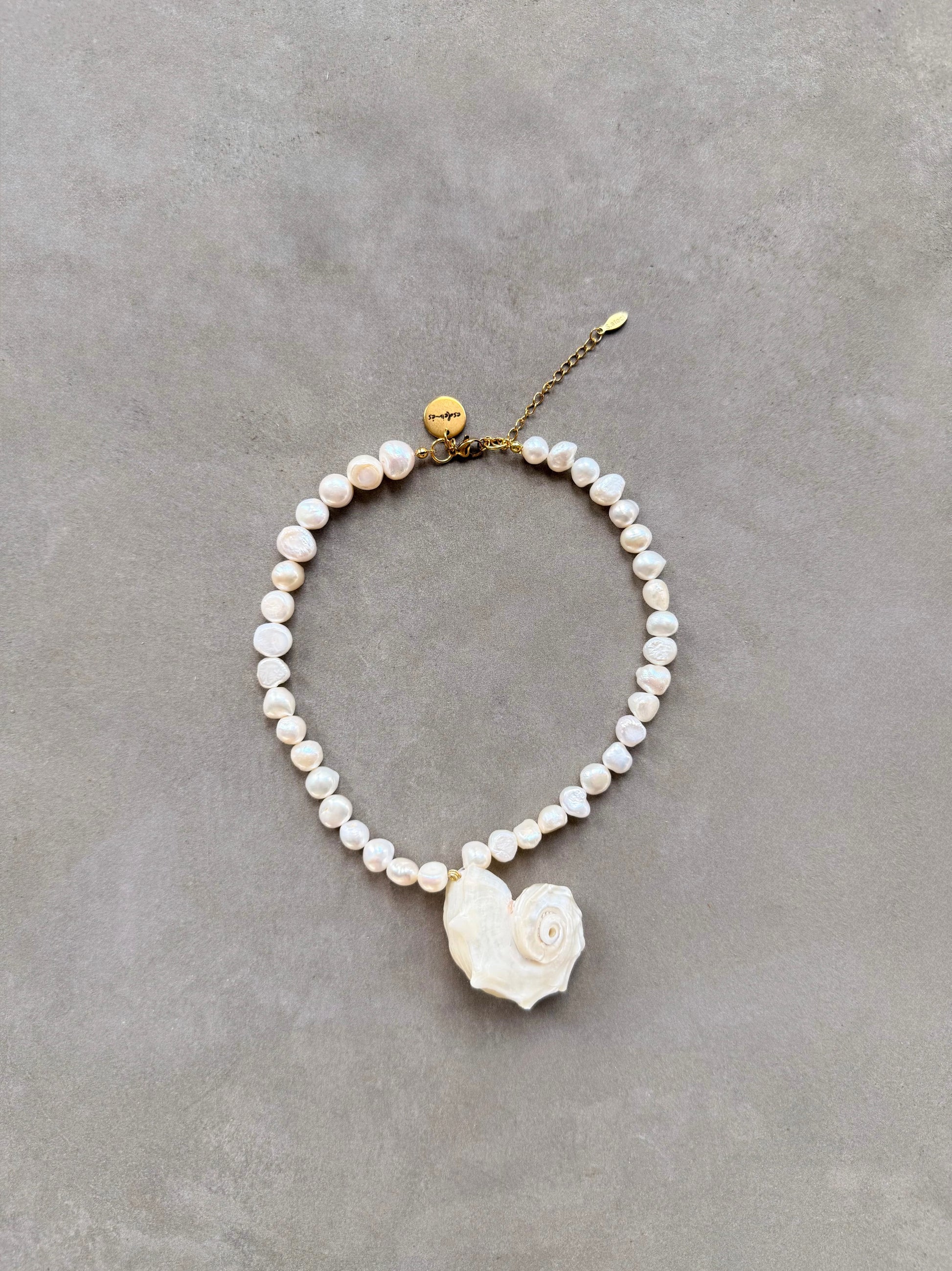 Foto frontal Collar caracola erizo artesanal hecha a mano | esdeinés