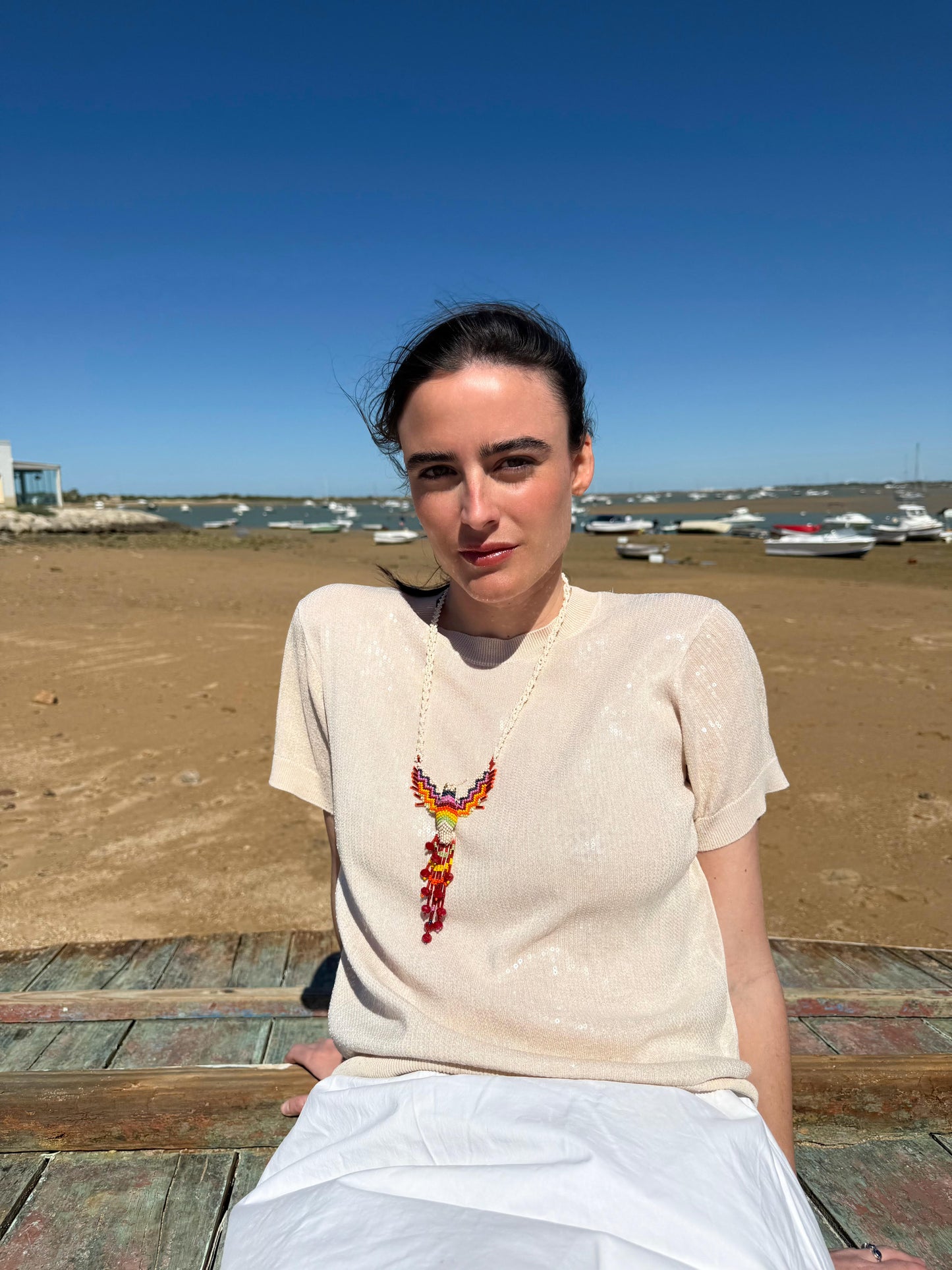 Collar Colibrí artesanal hecho a mano detalle | esdeinés